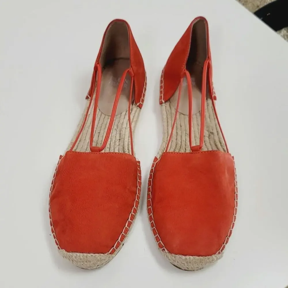 EILEEN FISHER Lee Tumbled Nubuck Espadrille in Red, sz 10